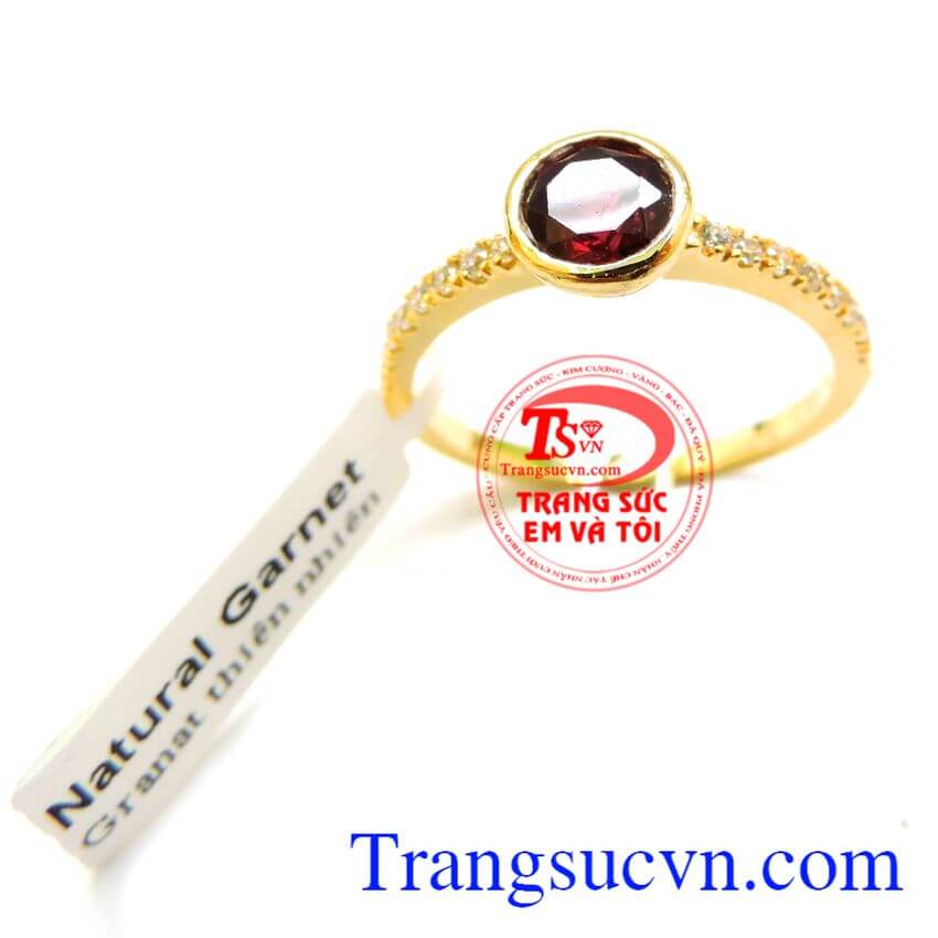 Nhẫn Granet vàng tình yêu, Nhẫn nữ vàng, nhẫn nữ đính đá thiên nhiên
