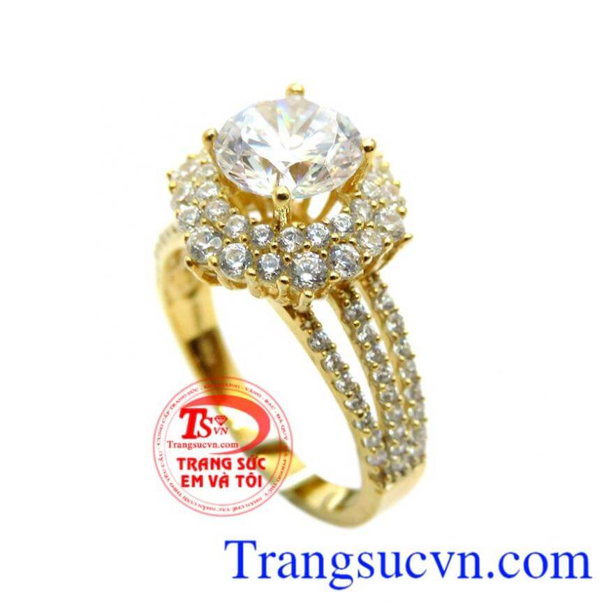 Nhẫn Korea Nữ Vàng Sang Trọng, Nhẫn Nữ Vàng, nhẫn nữ vàng tây đẹp xinh