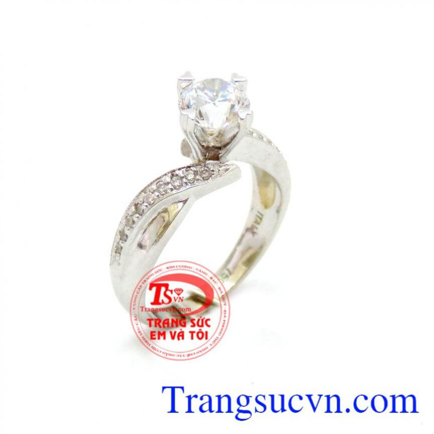 Nhẫn nữ 18k vàng trắng sang, Nhẫn Nữ Vàng Trắng, nhẫn nữ thời trang Nhẫn nữ 18k vàng trắng sang, Nhẫn Nữ Vàng Trắng, nhẫn nữ thời trang
