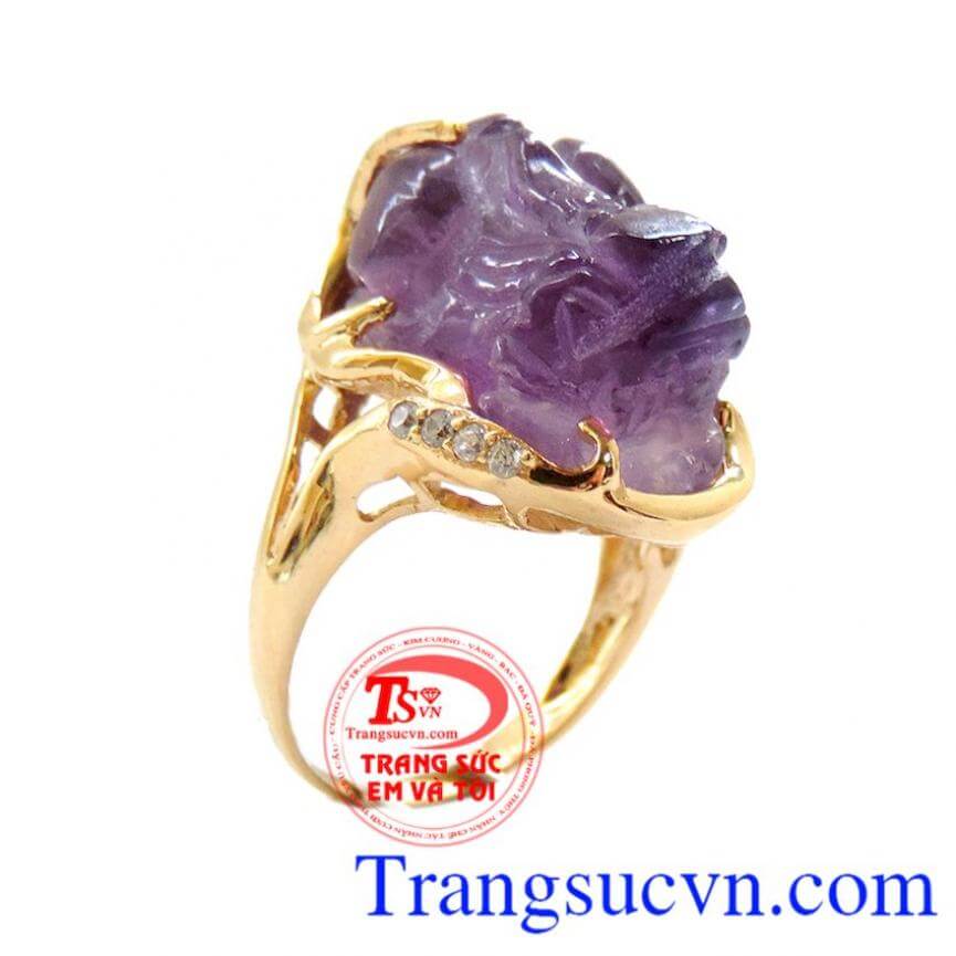Nhẫn nữ Amethyst phong thủy, Nhẫn Nữ Tỳ Hưu, nhẫn nữ đính đá thiên nhiên Nhẫn nữ Amethyst phong thủy, Nhẫn Nữ Tỳ Hưu, nhẫn nữ đính đá thiên nhiên