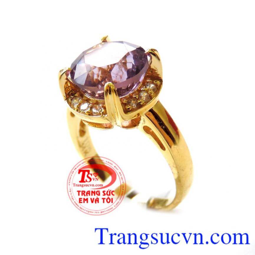 Nhẫn nữ Thạch Anh Tím may mắn, Nhẫn nữ đá quý, nhẫn vàng đính đá sang trọng Nhẫn nữ Thạch Anh Tím may mắn, Nhẫn nữ đá quý, nhẫn vàng đính đá sang trọng