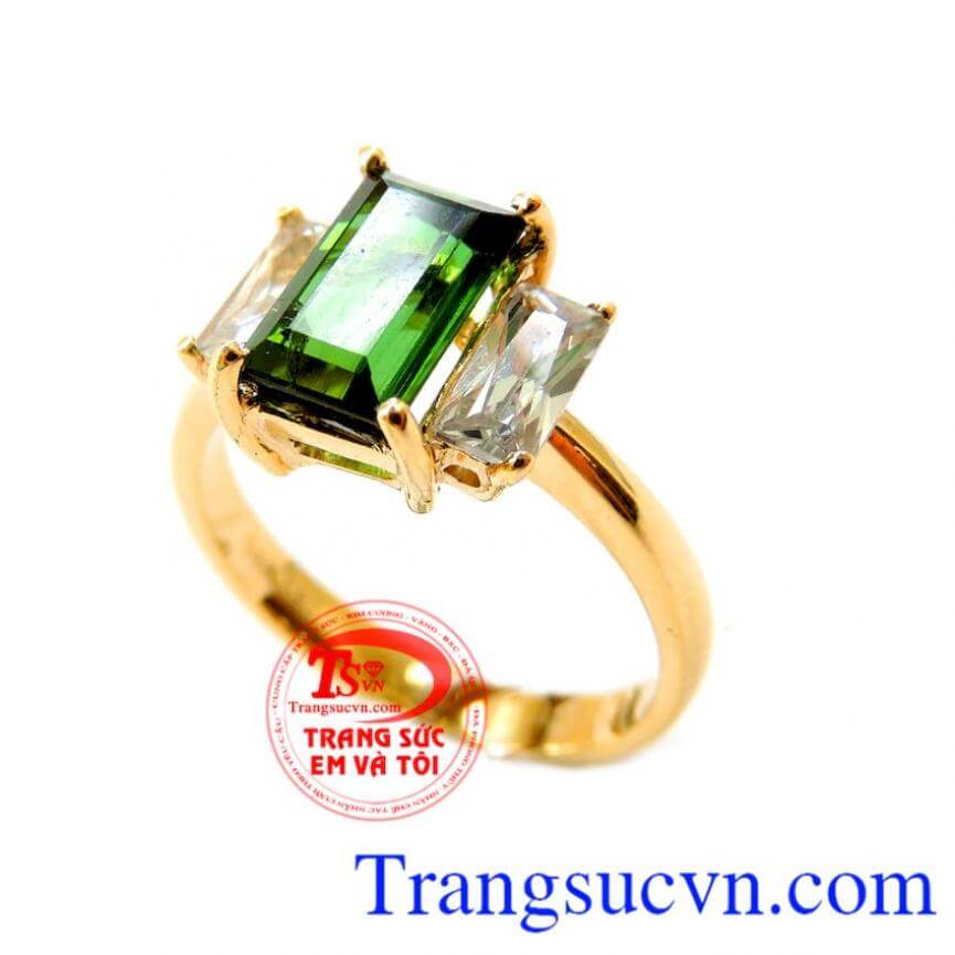Nhẫn nữ Tourmaline xanh, Nhẫn nữ Tourmaline, nhẫn nữ vàng sang trọng Nhẫn nữ Tourmaline xanh, Nhẫn nữ Tourmaline, nhẫn nữ vàng sang trọng