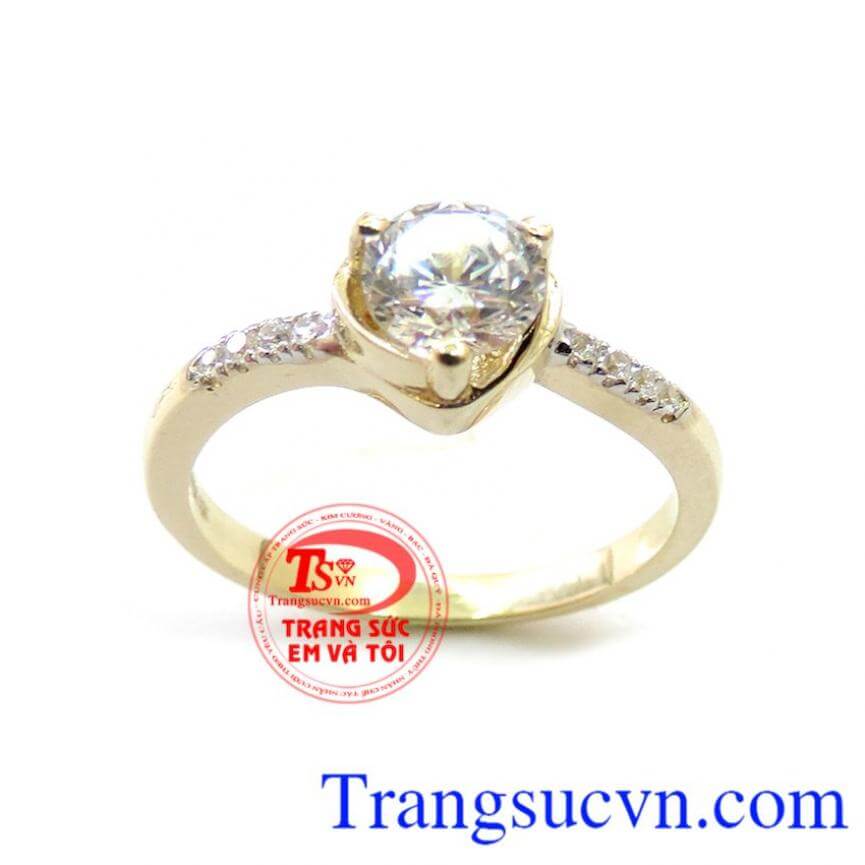 Nhẫn Nữ Trái Tim Đá 10k, Nhẫn nữ vàng, nhẫn nữ đẹp sang trọng