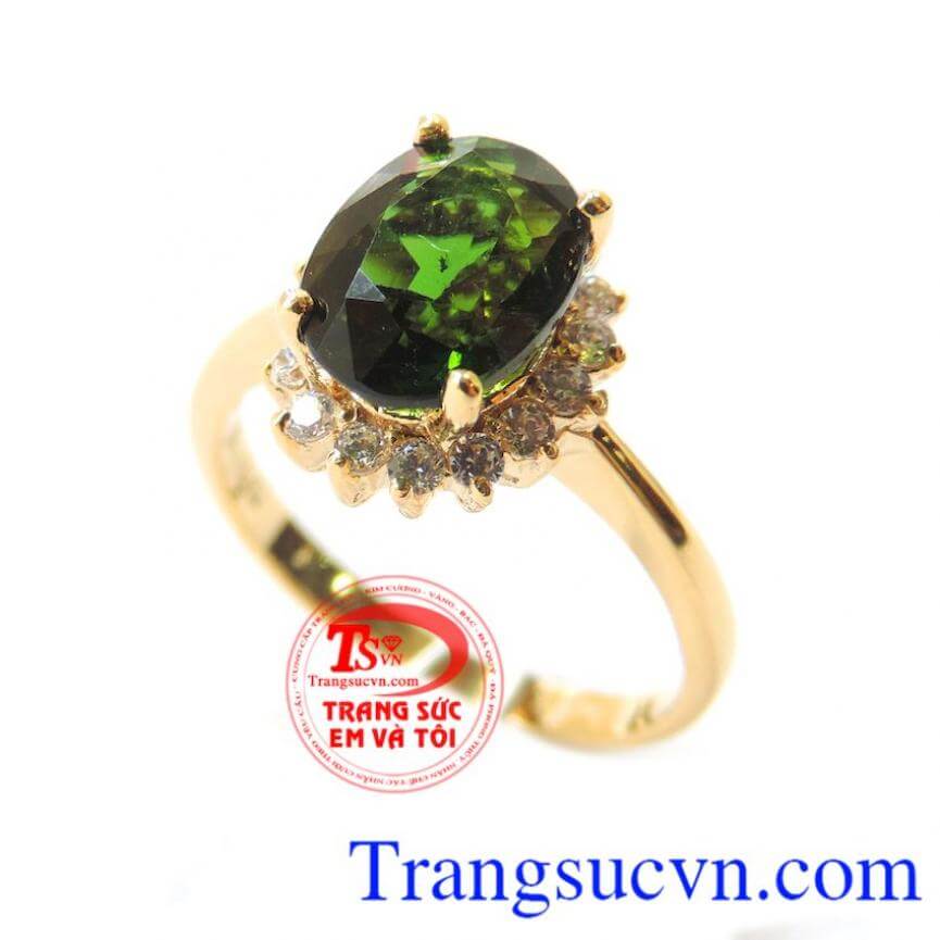 Nhẫn nữ Tuormaline xanh, Nhẫn nữ đá quý, nhẫn nữ đính đá thiên nhiên Nhẫn nữ Tuormaline xanh, Nhẫn nữ đá quý, nhẫn nữ đính đá thiên nhiên