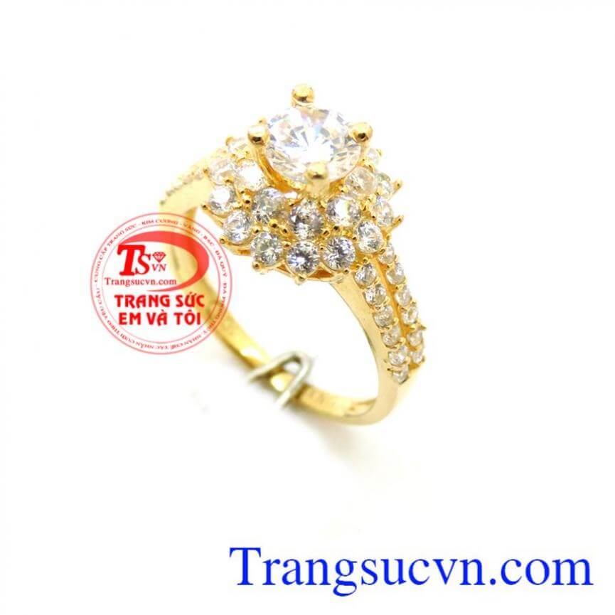 Nhẫn Vàng Gắn Đá Xinh, Nhẫn nữ vàng, nhẫn nữ vàng quý phái Nhẫn Vàng Gắn Đá Xinh, Nhẫn nữ vàng, nhẫn nữ vàng quý phái