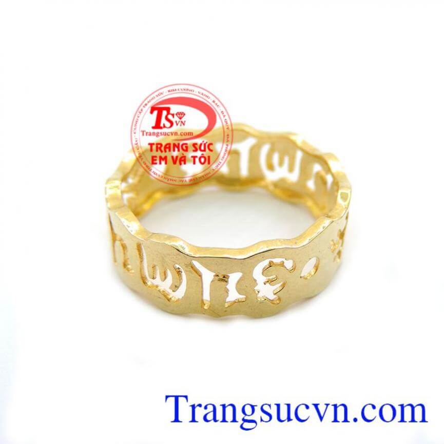 Nhẫn Vàng Khắc Chữ Phật, Nhẫn nữ vàng, nhẫn nữ thời trang quý phái