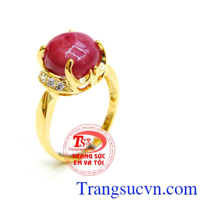 Nhẫn vàng Ruby đỏ, Nhẫn Nữ Ruby, nhẫn nữ đính đá thịnh vượng