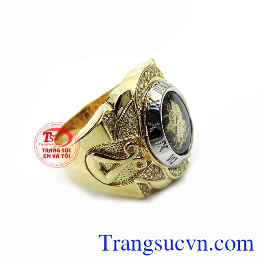 Nhẫn rồng số la mã vàng sản phẩm nhẫn nam vàng tây được khách hàng bình chọn nhiều năm uy tín trên thị trường trong và ngoài nước,Nhẫn nam vàng tây,nhẫn nam rồng,nhẫn nam đẹp