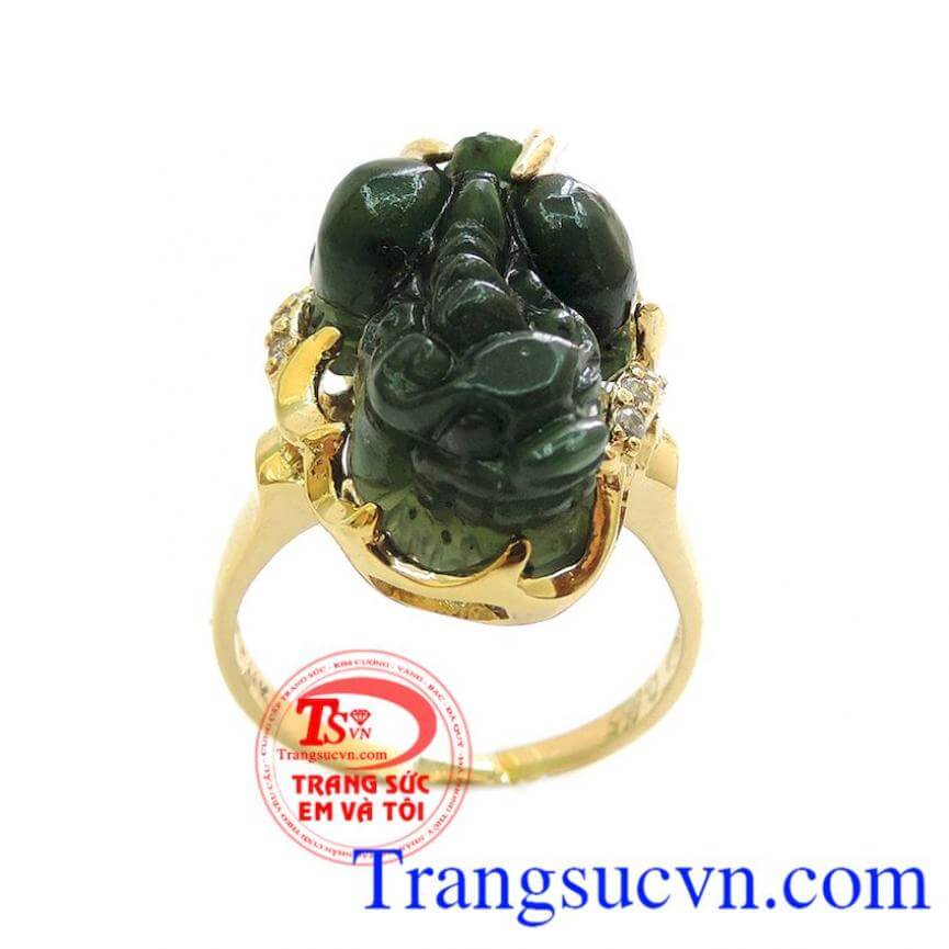 Nhẫn nữ tỳ hưu 14k NCT, Nhẫn nữ tỳ hưu, nhãn nữ đính đá xinh xắn