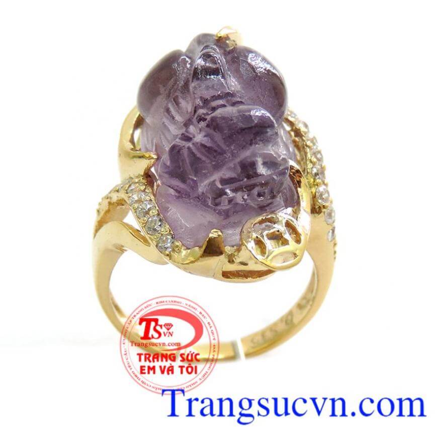 Nhẫn nữ tỳ hưu amethyst đẹp, Nhẫn Nữ Tỳ Hưu, nhẫn nữ vàng thời trang Nhẫn nữ tỳ hưu amethyst đẹp, Nhẫn Nữ Tỳ Hưu, nhẫn nữ vàng thời trang