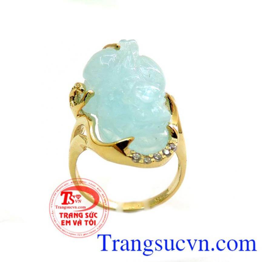 Nhẫn nữ tỳ hưu Aquamarine, Nhẫn Nữ Tỳ Hưu, nhẫn nữ vàng phong cách Nhẫn nữ tỳ hưu Aquamarine, Nhẫn Nữ Tỳ Hưu, nhẫn nữ vàng phong cách