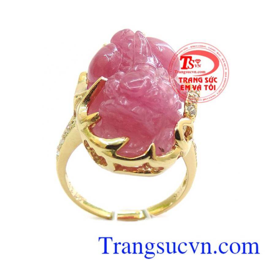Nhẫn ruby 14k tỳ hưu phong thủy, Nhẫn Nữ Tỳ Hưu, nhẫn nữ đính đá đẹp Nhẫn ruby 14k tỳ hưu phong thủy, Nhẫn Nữ Tỳ Hưu, nhẫn nữ đính đá đẹp