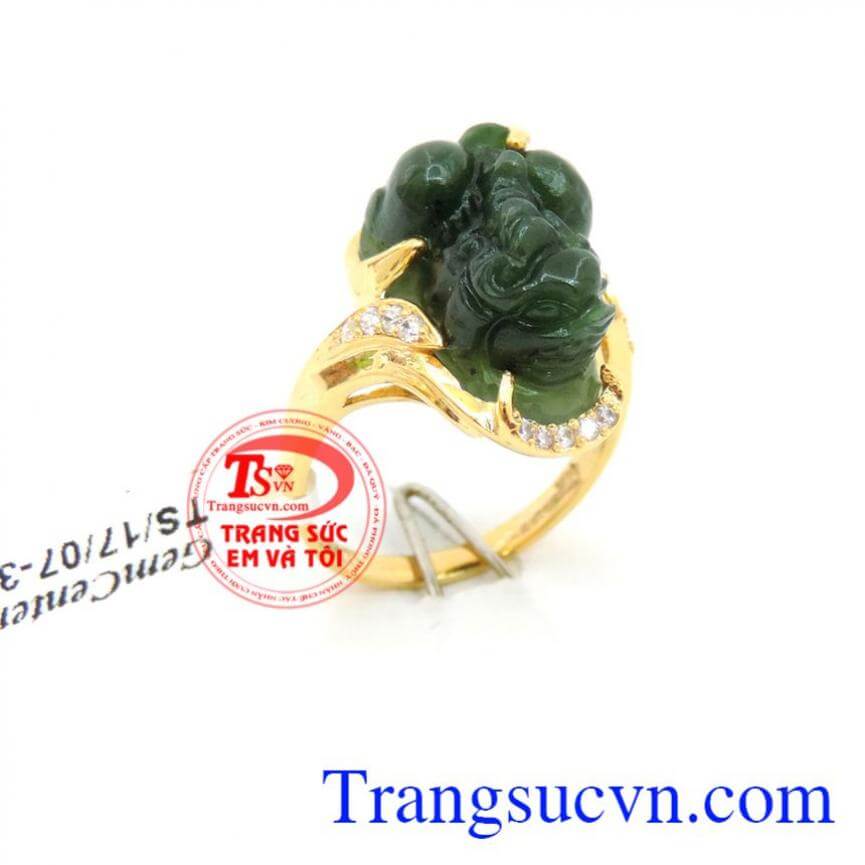 Nhẫn tỳ hưu 14k jadeite, Nhẫn Nữ Tỳ Hưu, nhẫn nữ vàng sang trọng Nhẫn tỳ hưu 14k jadeite, Nhẫn Nữ Tỳ Hưu, nhẫn nữ vàng sang trọng