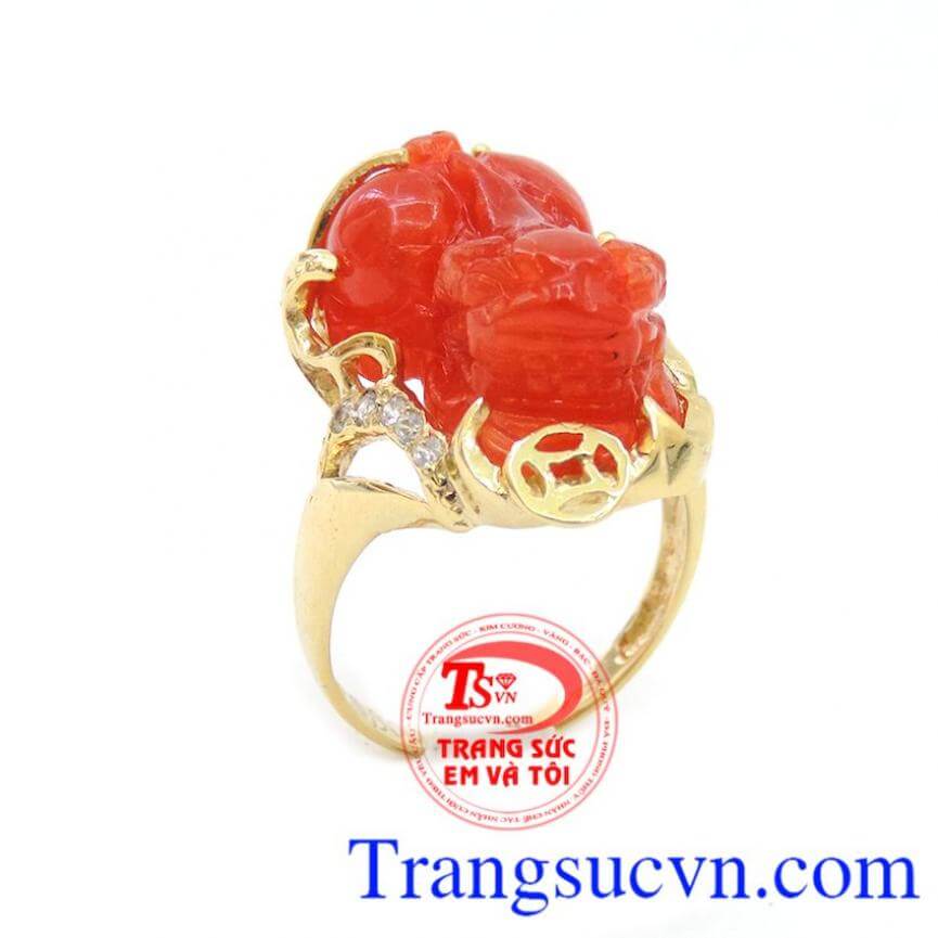 Nhẫn tỳ hưu đỏ mệnh Hỏa, Nhẫn nữ đá quý, nhẫn nữ đính đá tài lộc