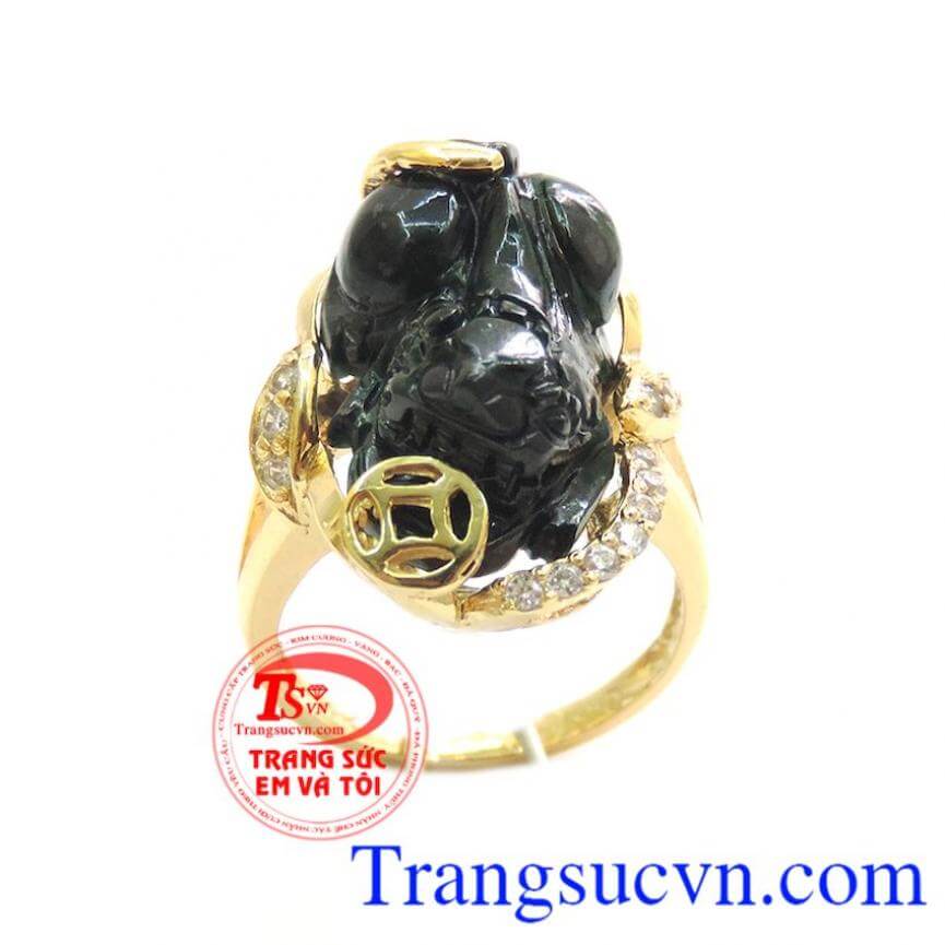 Nhẫn tỳ hưu ngọc cẩm thạch đẹp, Nhẫn nữ đá quý, nhẫn nữ vàng đính đá Nhẫn tỳ hưu ngọc cẩm thạch đẹp, Nhẫn nữ đá quý, nhẫn nữ vàng đính đá
