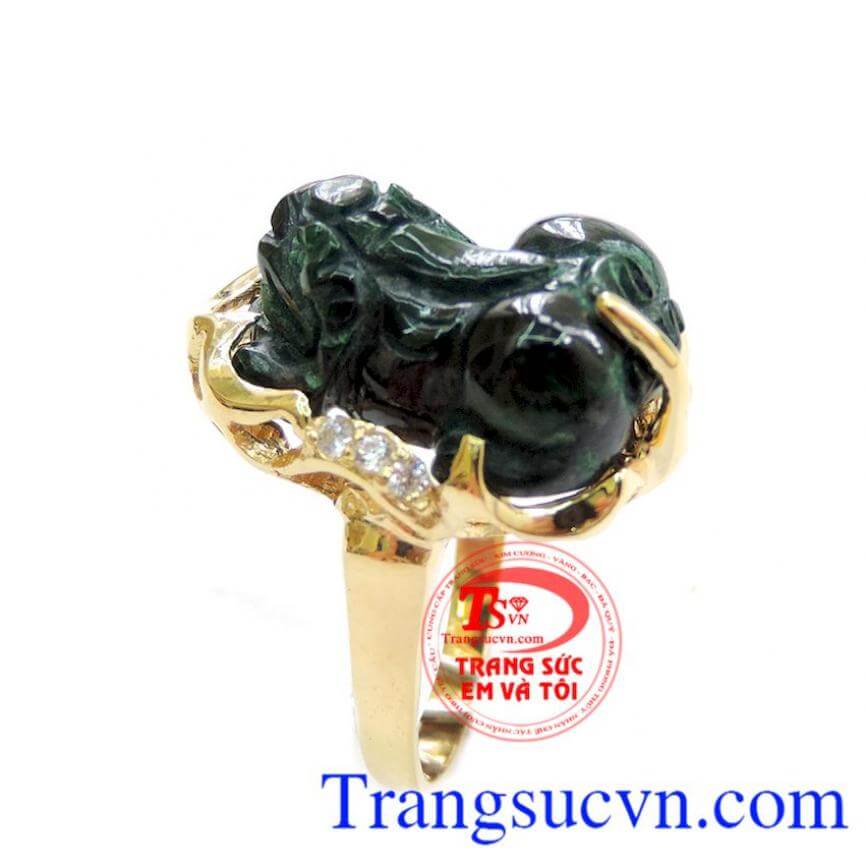 Nhẫn Vàng Tỳ Hưu Nữ Ngọc Cẩm Thạch, Nhẫn Nữ Tỳ Hưu, nhẫn nữ vàng sang trọng Nhẫn Vàng Tỳ Hưu Nữ Ngọc Cẩm Thạch, Nhẫn Nữ Tỳ Hưu, nhẫn nữ vàng sang trọng