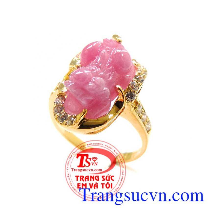 Nhẫn vàng tỳ hưu ruby, Nhẫn Nữ Tỳ Hưu, nhẫn nữ tài lộc hanh thông Nhẫn vàng tỳ hưu ruby, Nhẫn Nữ Tỳ Hưu, nhẫn nữ tài lộc hanh thông