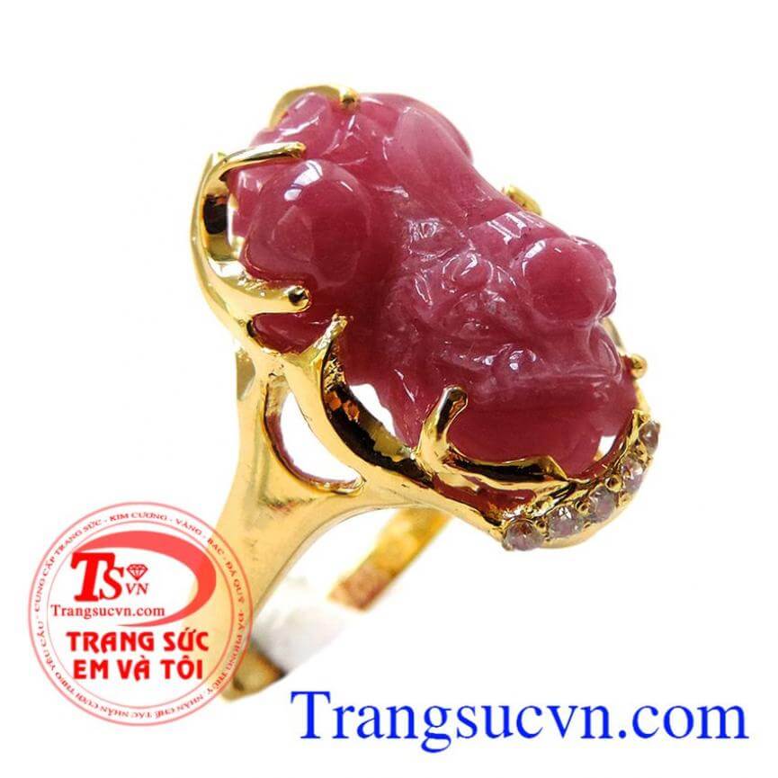 Nhẫn vàng tỳ hưu ruby nữ, Nhẫn Nữ Tỳ Hưu, nhẫn nữ vàng thời trang Nhẫn vàng tỳ hưu ruby nữ, Nhẫn Nữ Tỳ Hưu, nhẫn nữ vàng thời trang