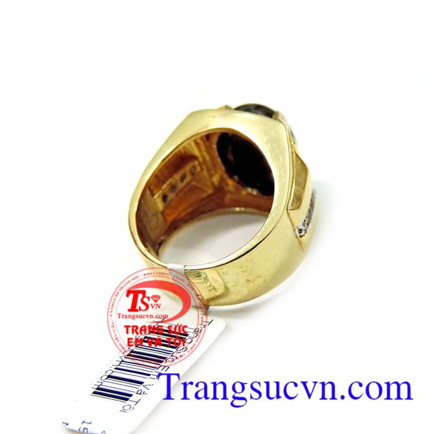 Nhẫn vàng nam giá rẻ đá đen, nhẫn nam vàng tây giá re, nhẫn nam mệnh thủy, nhẫn chế tác theo yêu cầu