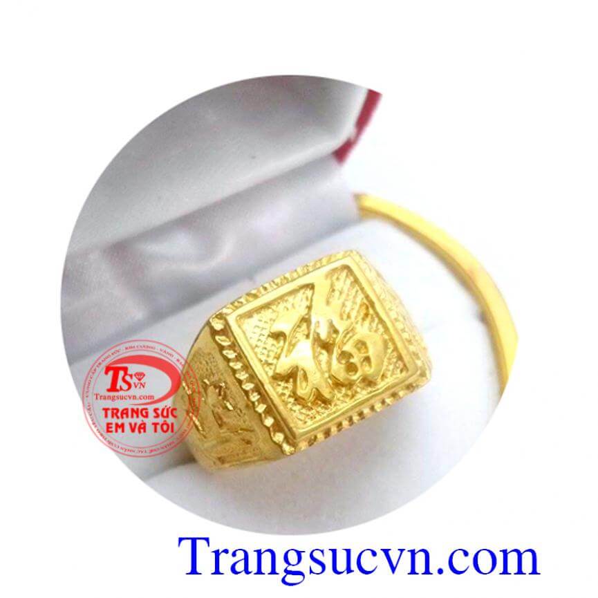 Nhẫn vàng tây 10k chữ phúc, nhẫn nam giá rẻ, nhẫn nam đẹp Nhẫn vàng tây 10k chữ phúc, nhẫn nam giá rẻ, nhẫn nam đẹp