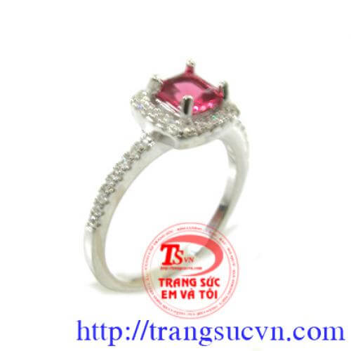 Nhẫn bạc con gái đá màu hồng nhan_bac_con_gai_da_mau_hong , Nhẫn bạc con gái đá màu hồng