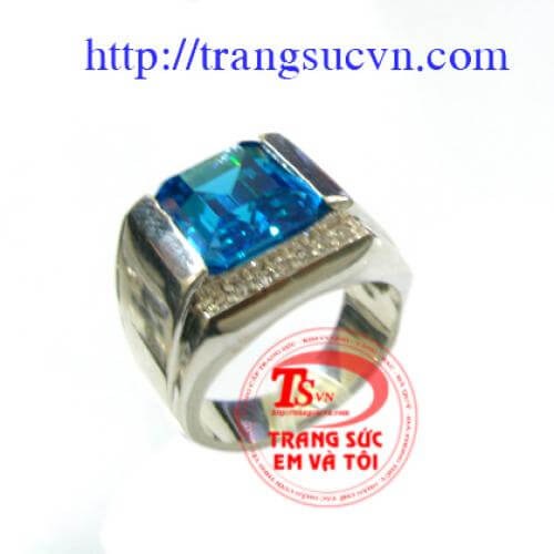 Nhẫn nam bạc đá topaz nhan_nam_bac_da_topaz , Nhẫn nam bạc đá topaz