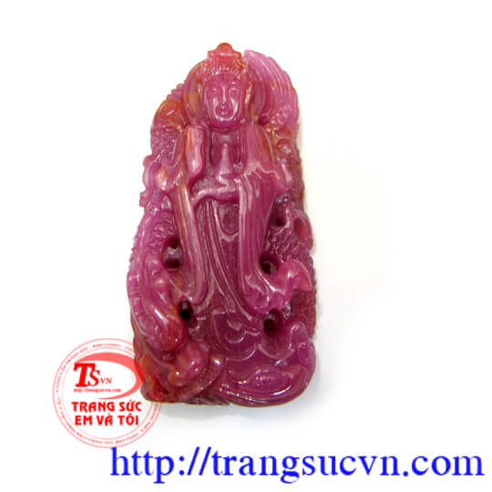 Phật quan âm rub Phật quan âm ruby thiên nhiên có giấy kiểm định  Trọng lượng: 62,2 ct