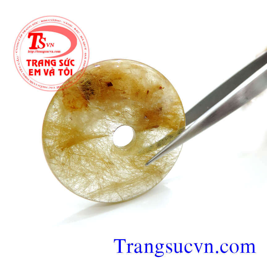  Đồng xu thạch anh tóc, thạch anh tóc vàng, thạch anh tóc đẹp, thạch anh tóc tự nhiên