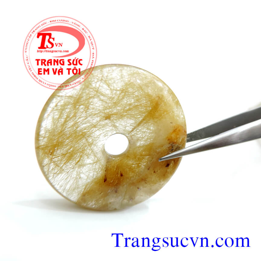  Đồng xu thạch anh tóc, thạch anh tóc vàng, thạch anh tóc đẹp, thạch anh tóc tự nhiên