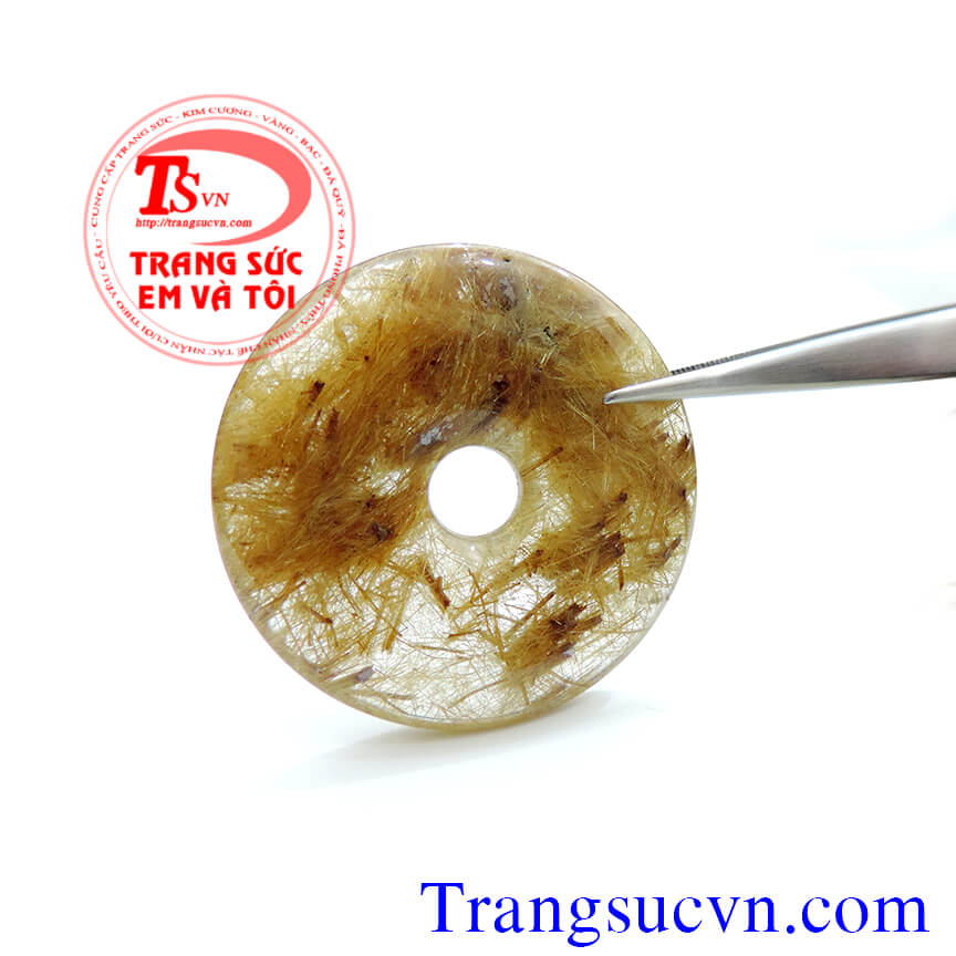  Đồng xu thạch anh tóc, thạch anh tóc vàng, thạch anh tóc đẹp, thạch anh tóc tự nhiên