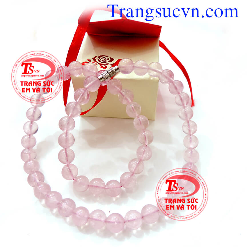 Vòng tay thạch anh hồng thiên nhiên