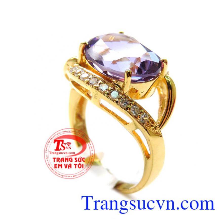 Chiếc nhẫn Thạch Anh Tím phong thủy, Nhẫn nữ đá quý, nhẫn nữ đính đá may mắn Chiếc nhẫn Thạch Anh Tím phong thủy, Nhẫn nữ đá quý, nhẫn nữ đính đá may mắn